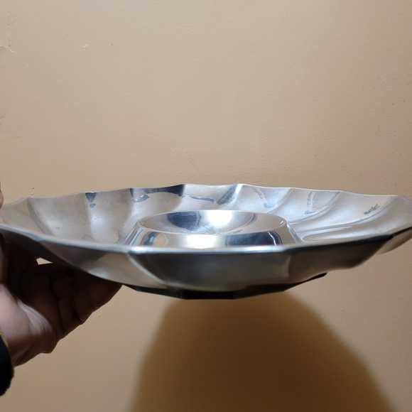 MCM Wilton Armetal Eddy 11"  Metal Chip and Dip Platter - Picture 2 of 6